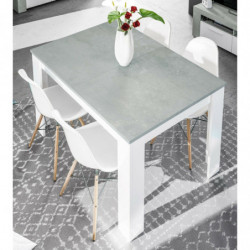 Mesa De Comedor Extensible Kendra En Color Cemento / Blanco Artik