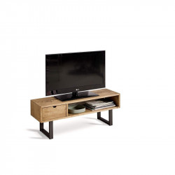 Conjunto madera: Mesa Centro U + Mueble Tv Angi + Recibidor Metal