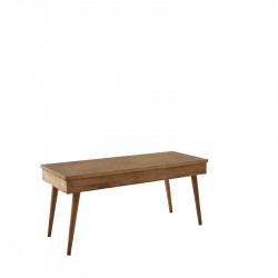 Conjunto madera: Mesa centro elevable Pino + Mueble Tv pino cajón