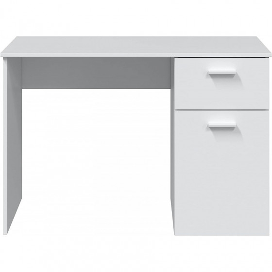 JUST Mesa escritorio con 1 Cajón y 1 Puerta, Color Blanco Artik