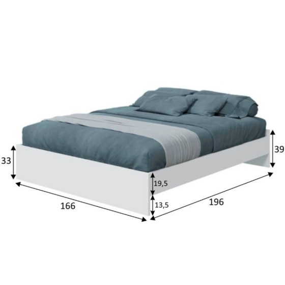 TEMPUS BEDY Estructura de cama 160 cm en Color Blanco Artik y Natur