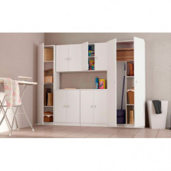 Mueble de colgar con dos puertas, 60 x 60 x 26.5 cm, color blanco