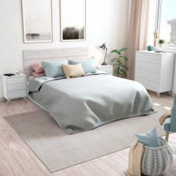 Dormitorio Sweet - Cabecero + Dos Mesitas + Cómoda, Válido para Camas De 135, 140, 150 y 160 cm. Acabado Color Artik y Blanco.